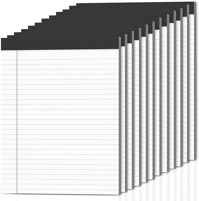 12-Pack Legal Pads 8.5"x11" Wide Ruled Note Pads by Nichela