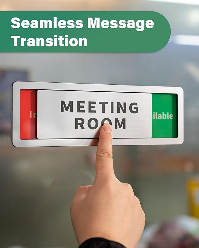 Meeting Room Sliding Door Signs Do Not Disturb, In Use/Available Slider Sign - Image 6