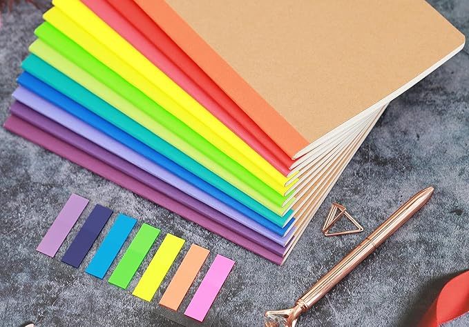 Zegrox 12 Pack A5 Kraft Notebooks, 60 Blank Pages Travel Journal Bulk, Soft - Image 4