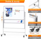maxtek Dry Erase Whiteboard Height Adjustable, Easel Stand Rolling White Board - Image 7