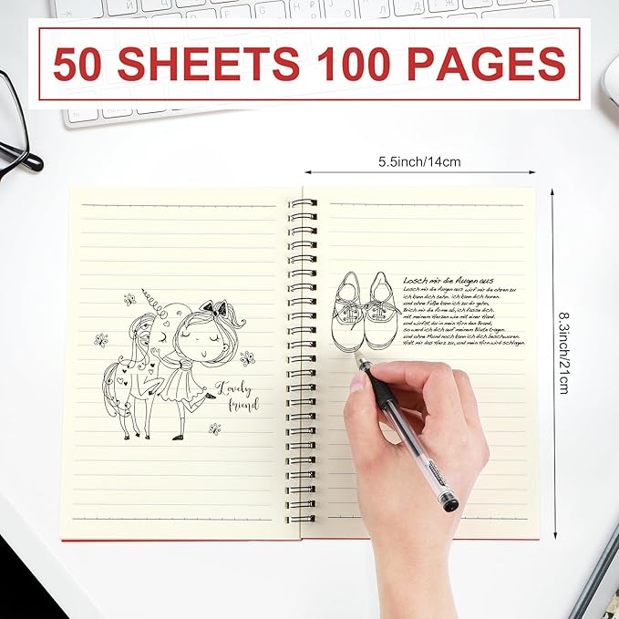 Yahenda 36 Pcs Spiral Notebook Bulk A5 Journal Lined 8.3'' x 5.5'' Writing - Image 5