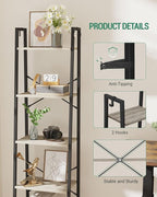 Hzuaneri Ladder Shelf, Bookshelf Bookcase, Freestanding Corner Storage Shelve - Image 3