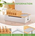 Pezin & Hulin Bamboo Charging Station, Electronic Devices Organizer - Image 3