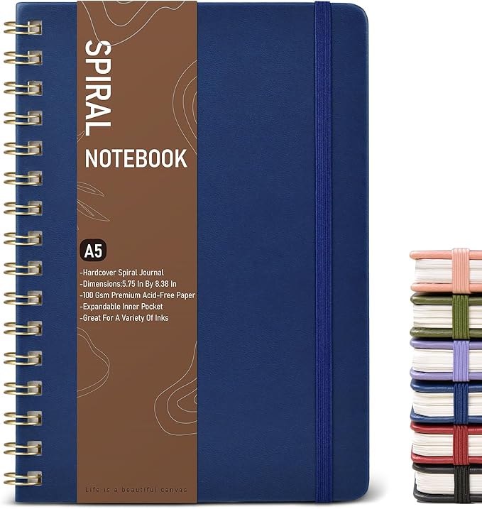 Graph Spiral Journal Notebook, A5 Hardcover Spiral Journals by Unknown