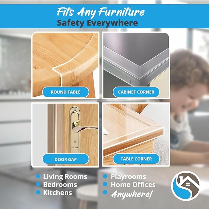 Furniture Edge Guards | 12ft Protective Clear PVC Cushion | Baby Child Proofing - Image 5