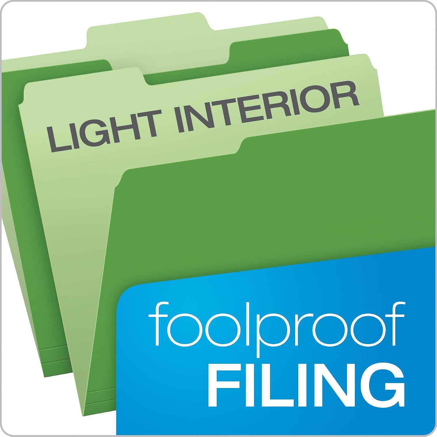 Pendaflex Letter Size File Folders Bundle - Blue 152 1/3 and Bright Green 152 1/3, 100 per Box