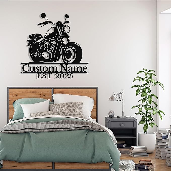 Custom Motorcycle Metal Sign Personalized Biker Name Sign Motorcycle Wall Art - Image 8