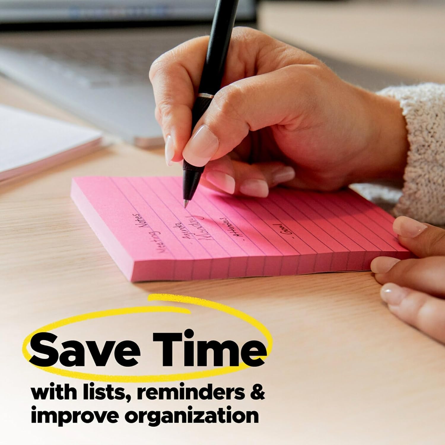 Post-it Notes, 3 x 3 in, Poptimistic Collection, 3 Lined Pads | School Supplies and Office Products