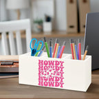 URLLUAE Hot Pink Western Howdy Wooden Pen Pencil Holder - Image 3