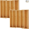 Purawood Kitchen Drawer Organizer, 2 Pack by PURAWOOD