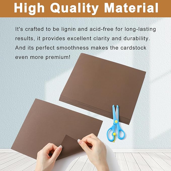 Silunkia 28 Sheets Coffee Color Cardstock 8.5 x 11 Craft Paper, 250gsm/92lb - Image 4