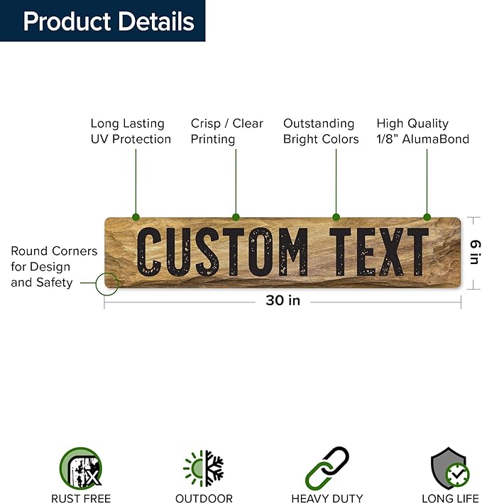 Custom Sign, Custom Street Sign, 11 Font Colors, 13 Font Styles, 4 Hole Options - Image 6