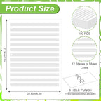 Fullhawl Loose Leaf Music Filler Manuscript Paper 8.5"x11" - Image 2