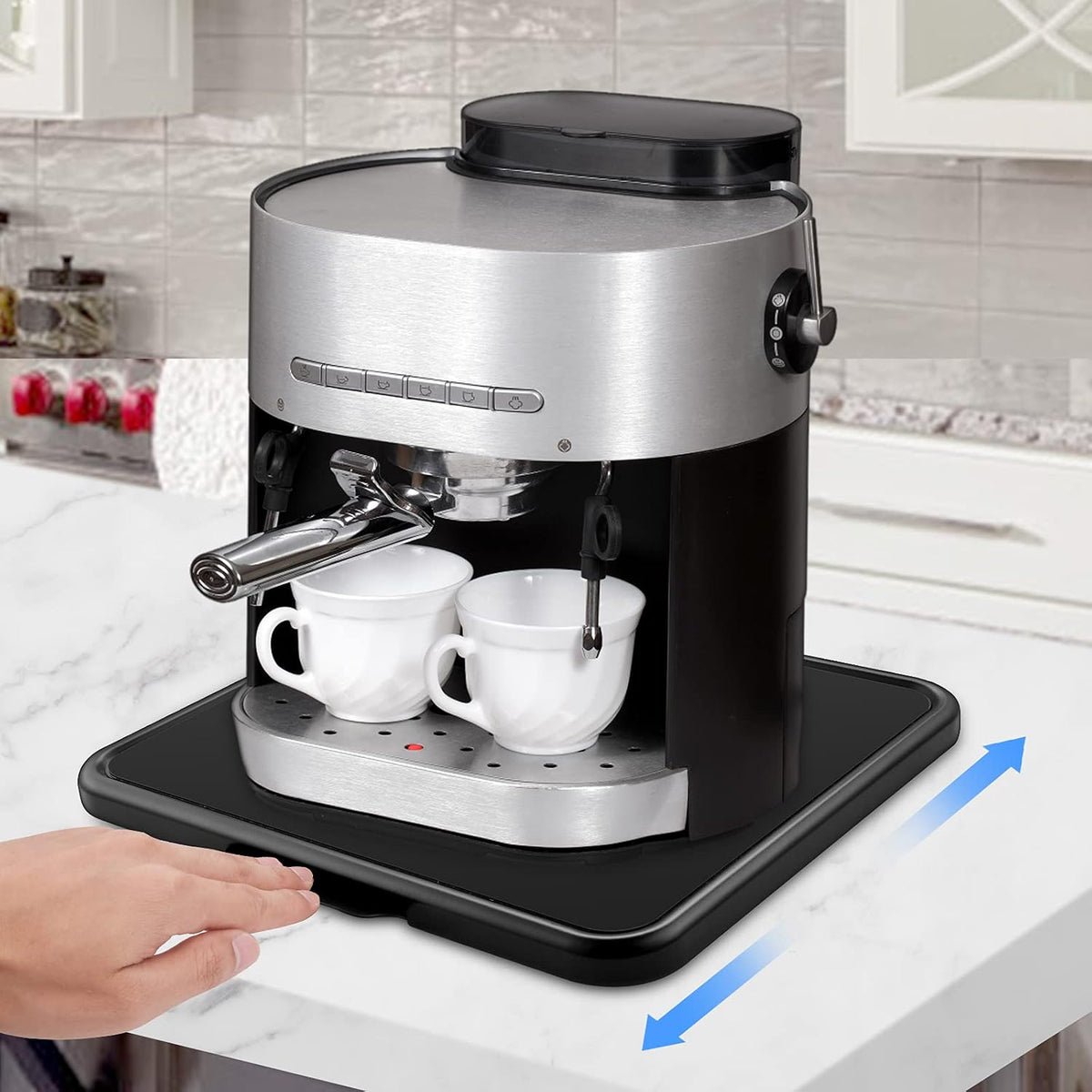 Kitchen Appliance Sliding Tray,Coffee Maker Rolling Tray Under Cabinet Applia...