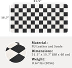 Ohocut Checkered Desk Mat, 31.5" x 15.7" Large Cute Black White Aesthetic Retro - Image 7