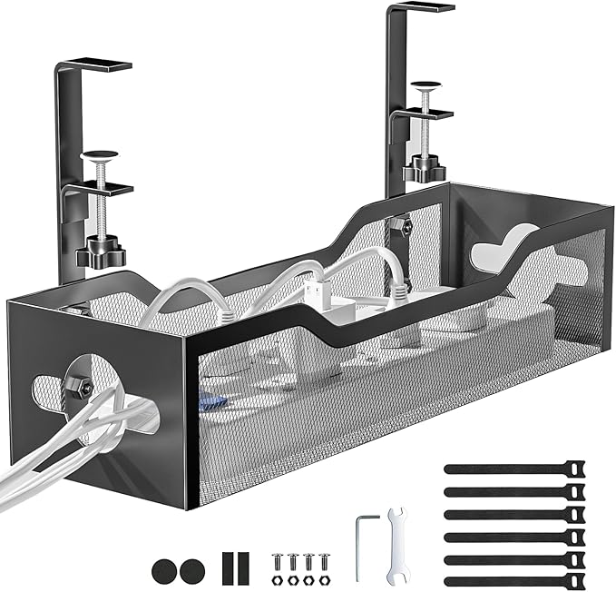 Under Desk Cable Management Tray Black, Litwaro Cable Management Under Desk No by Litwaro