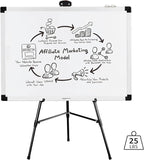 Amazon Basics High Boardroom Black Aluminum Flipchart Whiteboard and Display - Image 6