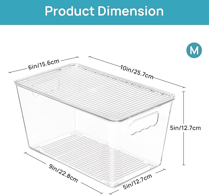 Vtopmart 6 Pack Clear Stackable Storage Bins - Image 2