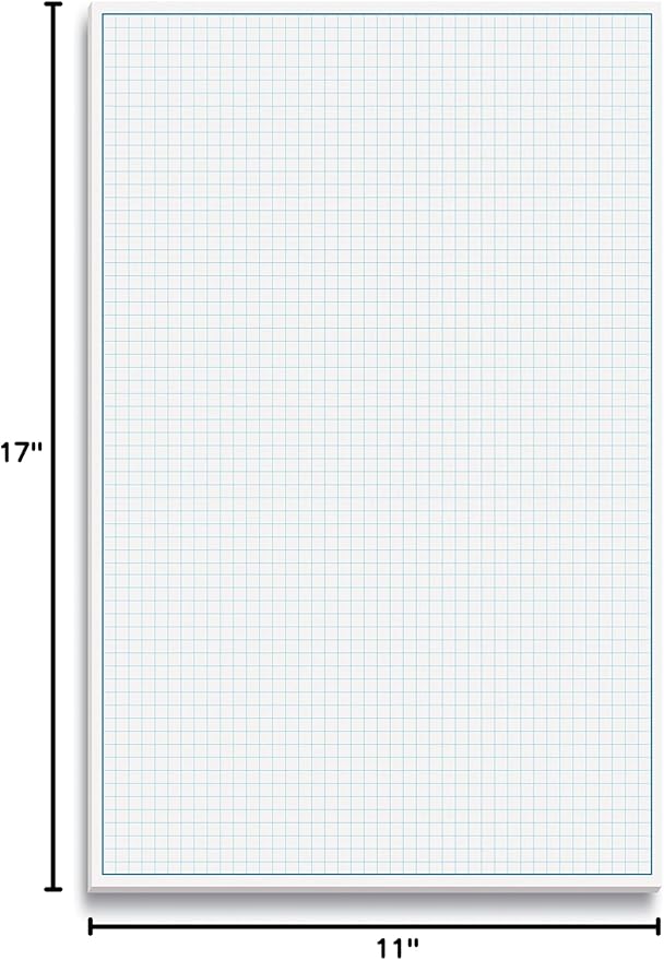 Graph Paper Pad, 50 Sheets, Double Sided, 4x4 Blue Quad Rule, Easy Tear Sheets - Image 7