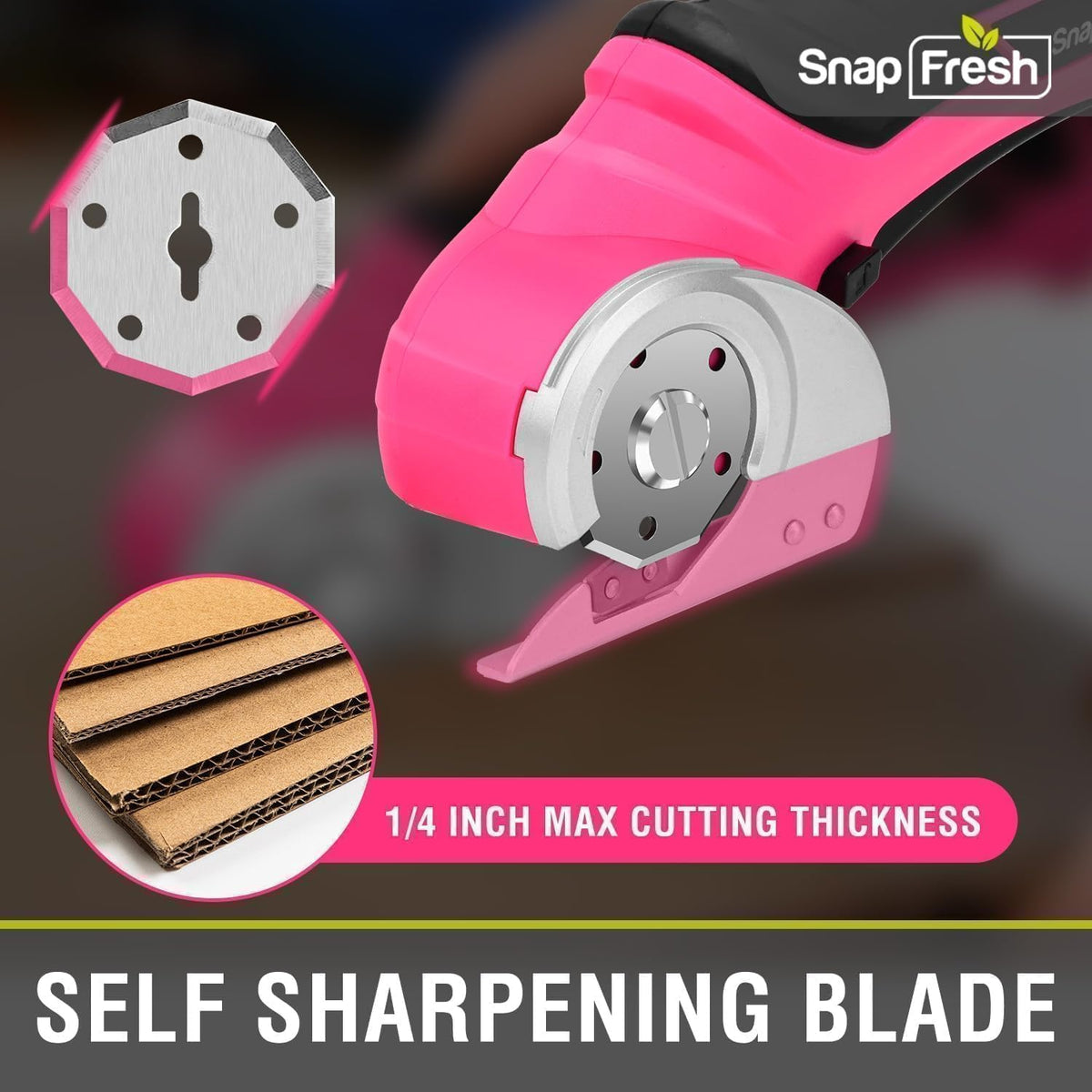 SnapFresh Cordless Electric Scissors, 4V Rechargeable Electric Box Cutter for...