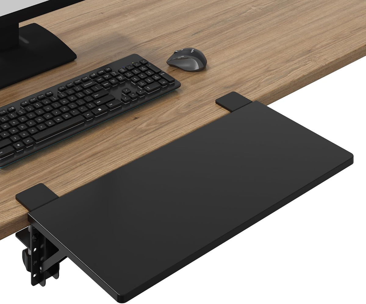 BONTEC Small Ergonomics Desk Extender Tray, 20x9.5 Inch Table Mount Arm Rest ...