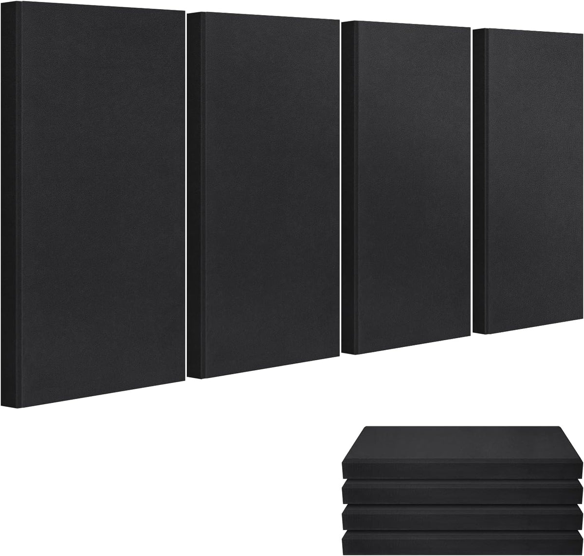 23.62" X 11.81" X 2" Fiberglass Wall Panel, 4 Pack Acoustic Panels, Acoustic