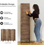 Room Dividers and Folding Privacy Screens, Wood Louvered Separators Divider Wall - Image 3