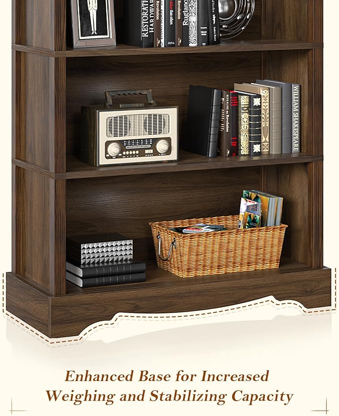 TVU 5-Tier Wooden Bookshelf, 65 Inch Tall Bookshelf - Image 9