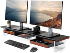 Fenge Dual Monitor Stand with Drawer, 42.5 Inch Large Monitor Riser with by Fenge