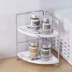 JANUS LiANG 2-Tier Corner Bathroom Organizer, Countertop Perfume Makeup Shelf - Image 5
