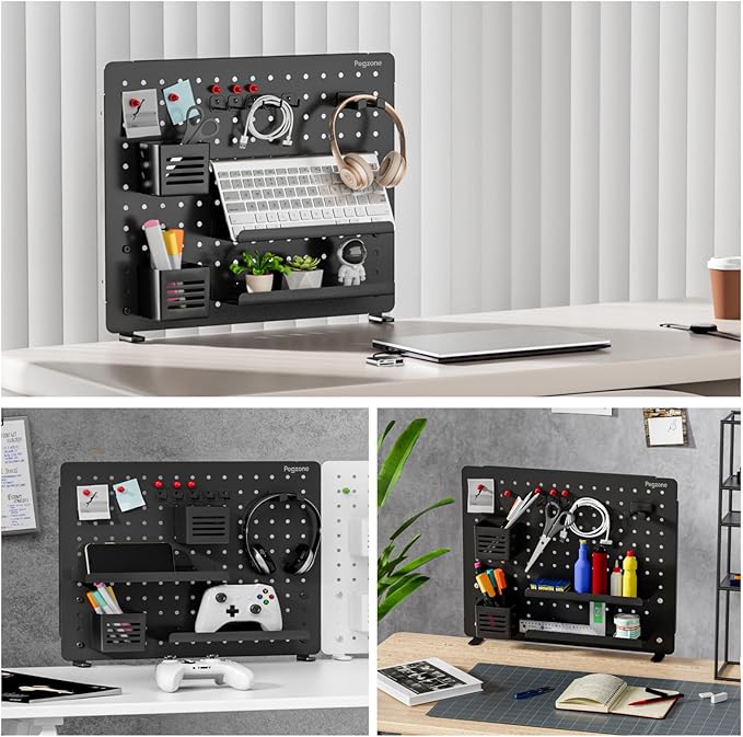 PEGZONE Clamp-on Desk Pegboard, Desk Organizer - Image 3