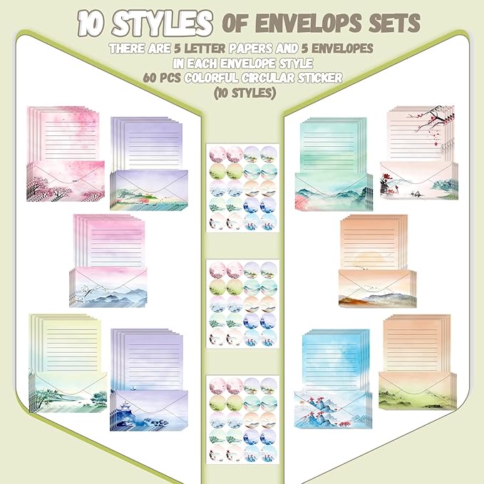 TaoBary 160 Pcs Stationery Paper Set 50 Double Sided Stationery Papers - Image 5