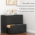 FATIGOS Lateral File Cabinet, Wood Black File Cabinet - Image 7