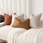 Foindtower Set of 2 Decorative Linen Fringe Throw Pillow Covers Farmhouse - Image 7
