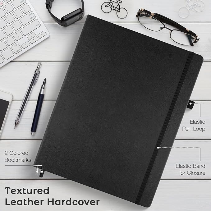 College Ruled Notebook, A4 Hardcover Leather Notebook - Image 5