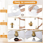 gold bedside lamps set of 2, fully dimmable on a desk or shelf