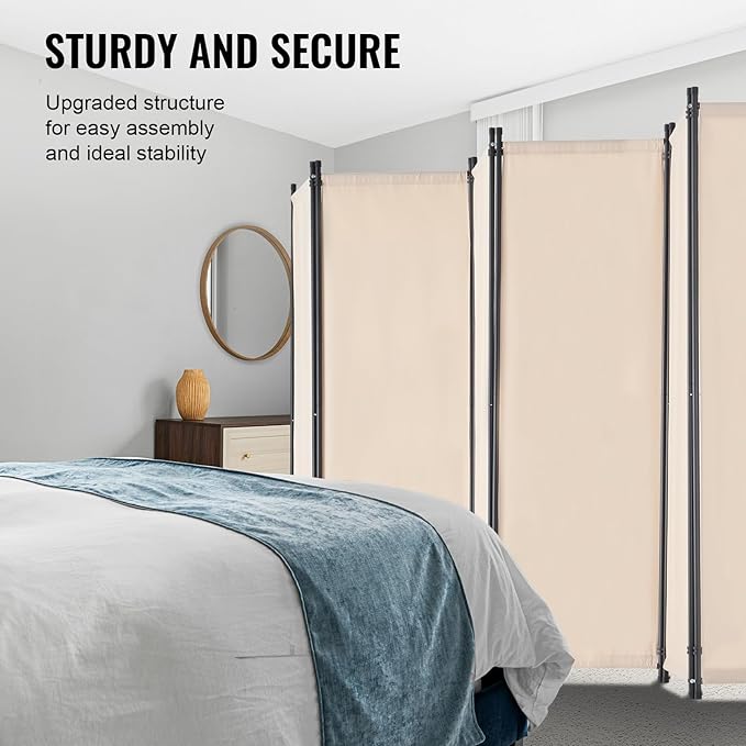 VEVOR Room Divider, 6 Panel Room Divider, Folding Privacy Screen and Portable - Image 4
