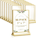 Smarpau Gold Acrylic Sign Holder 5x7, Double-Sided Display Stand by Smarpau