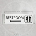 ALPHA DOG SIGNS Corridor Projecting Hallway Bathroom Sign, Left Arrow, - Image 2