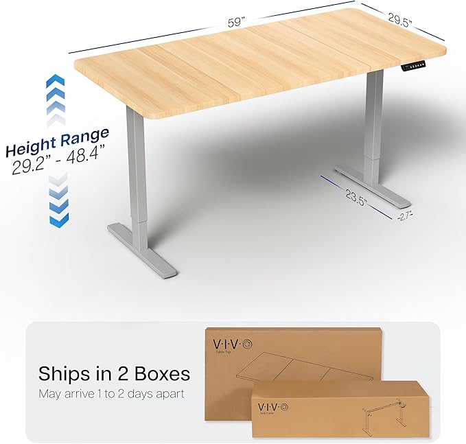 VIVO Electric 60 x 30 in Standing Desk, Memory Height Adjustment, 1B Series - Image 3