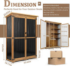 46" l large outdoor storage cabinet with shelves, close-up detail
