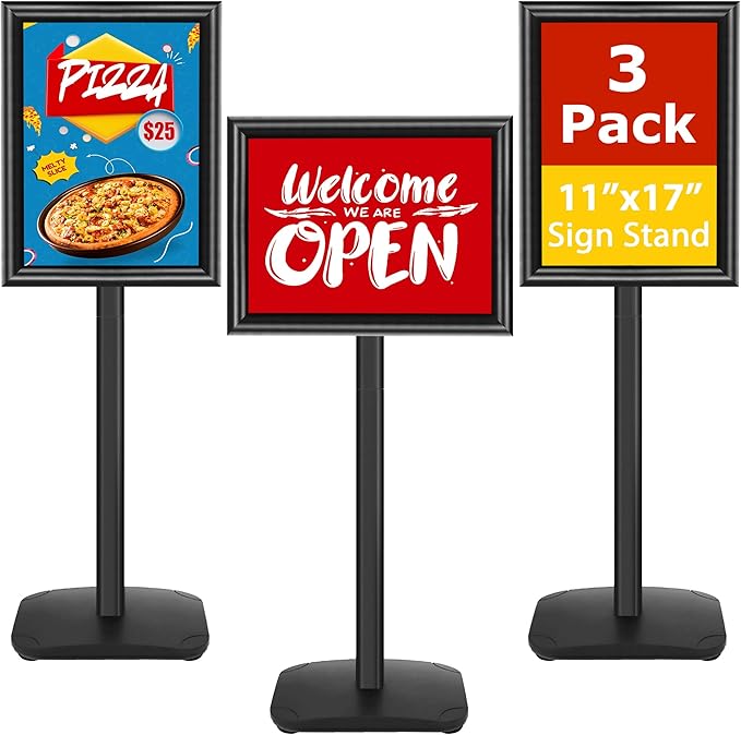 VAIIGO 3 Pack Heavy Duty Sign Holder Stand 11x17 Inch by VAIIGO