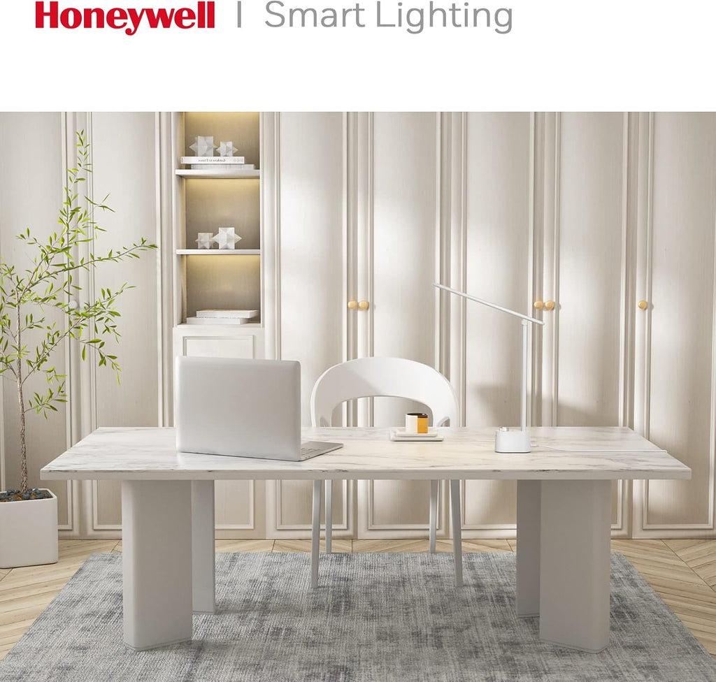 honeywell hwt-h01 led desk lamp, foldable & stepless on a desk or shelf