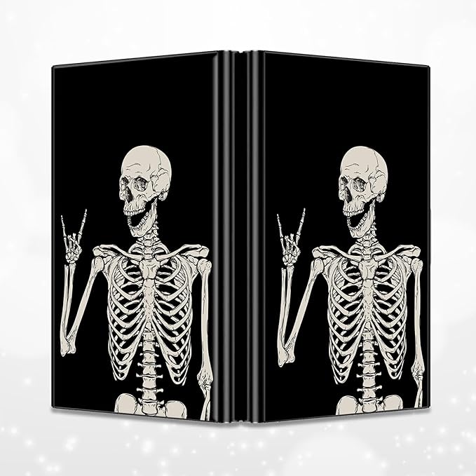 BWEGRHE Slim Credit Card Holder, Skull Skeleton RFID Blocking Metal Wallet - Image 4