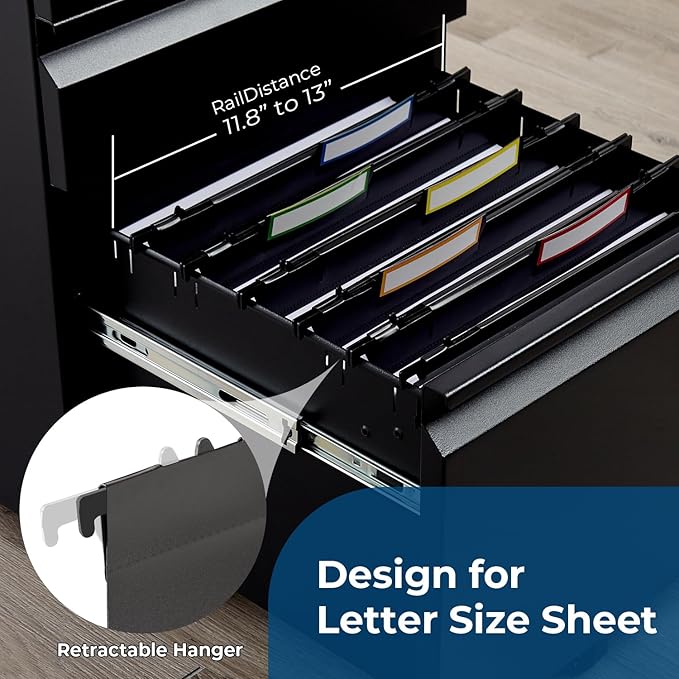 Y YOMA Plastic Extra Capacity Hanging File Folder, Letter Size, 4” Expansion - Image 3