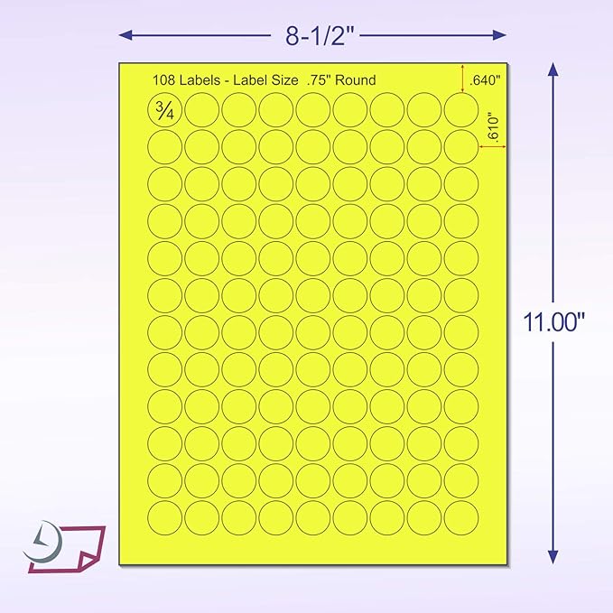 8-1/2 x 11" Neon Color High Light Fluorescent Labels - Image 2