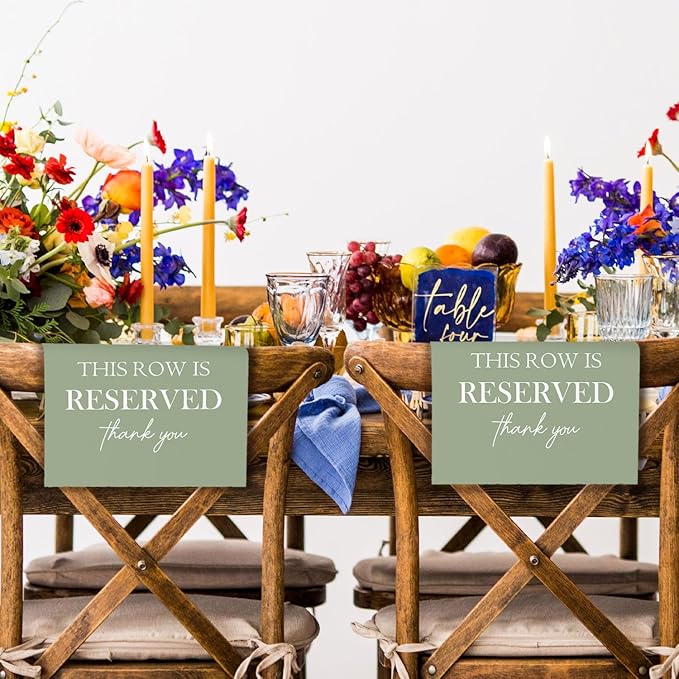 ChissNook Reserved Seating Chair Signs, This Row Is Reserved Pew Cloths Seating - Image 6