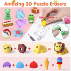 Moosia 60 Pack Animal Pencil Erasers - Image 4