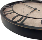 Presentime & Co 21" Farmhouse Series Wall Clock, Cottage Style, Faux Burlap - Image 4