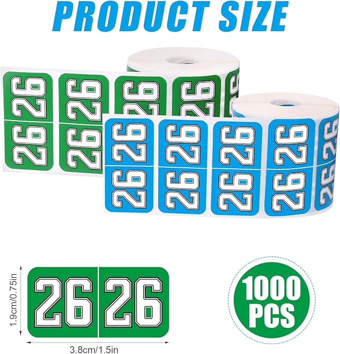 1000pcs 2026 Year Stickers, 3/4x1-1/2 Inch 26 Year Colored Self-Adhesive - Image 2